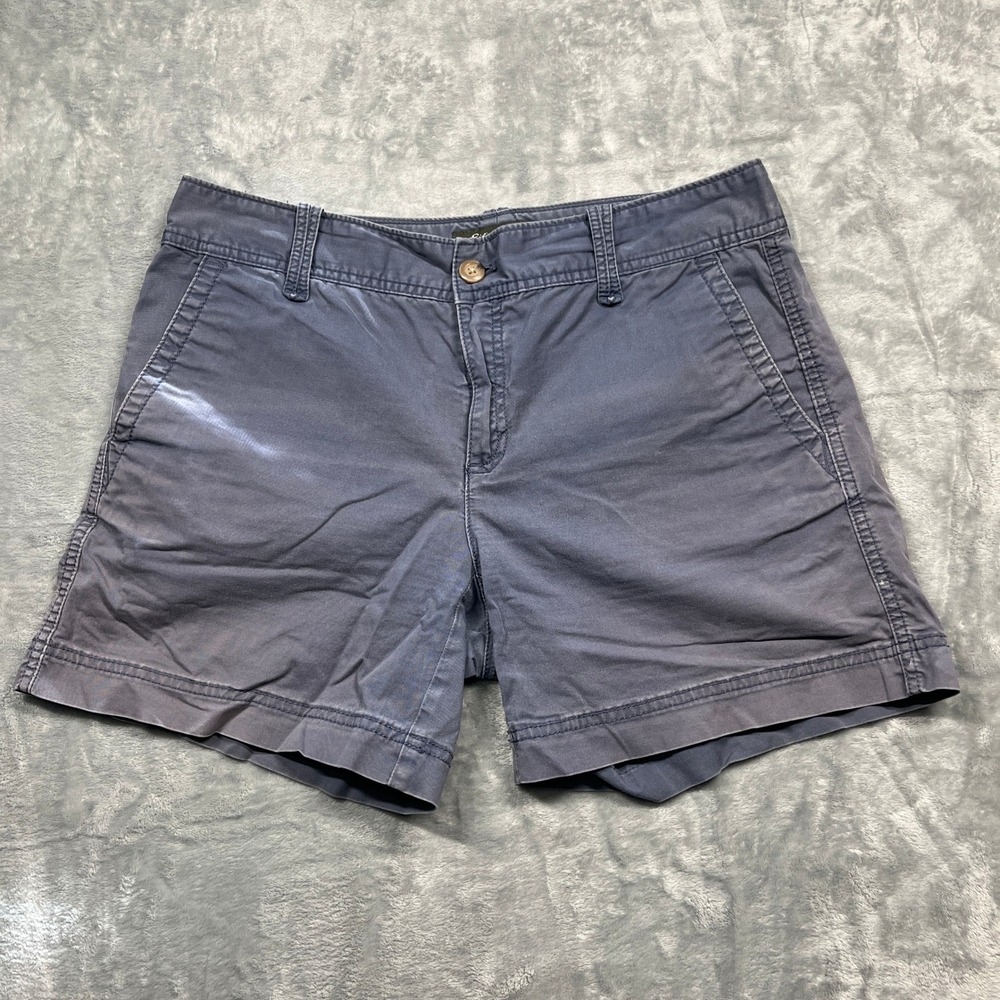Eddie Bauer Chino Shorts Womens Blue Specially Dyed Stretch Cotton‎ Twill 8